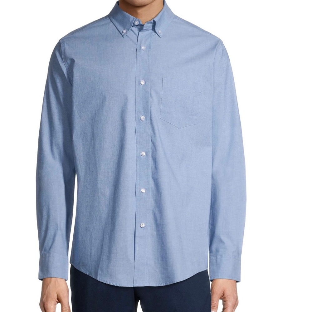 Long sleeve wrinkle free classic for George blue shirt